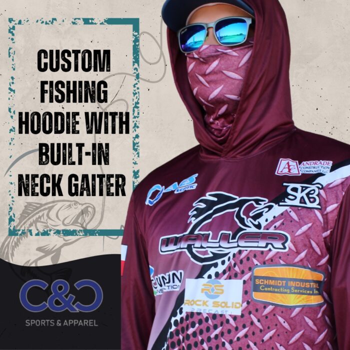 Custom Fishing Hoodie with Built-In Gaiter